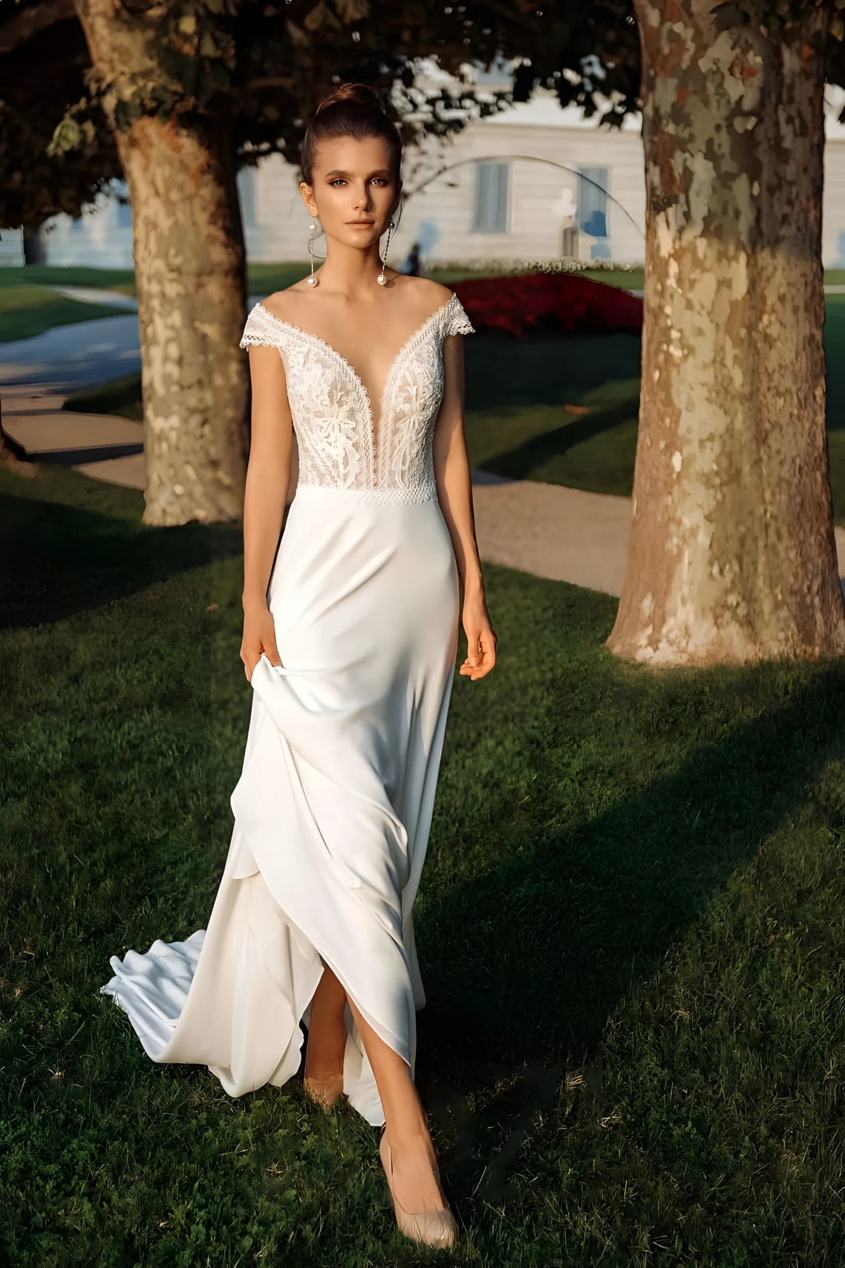 Robe de mariée pure style bohème en mousseline légère