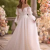 Robe de mariée bohème en tulle et organza
