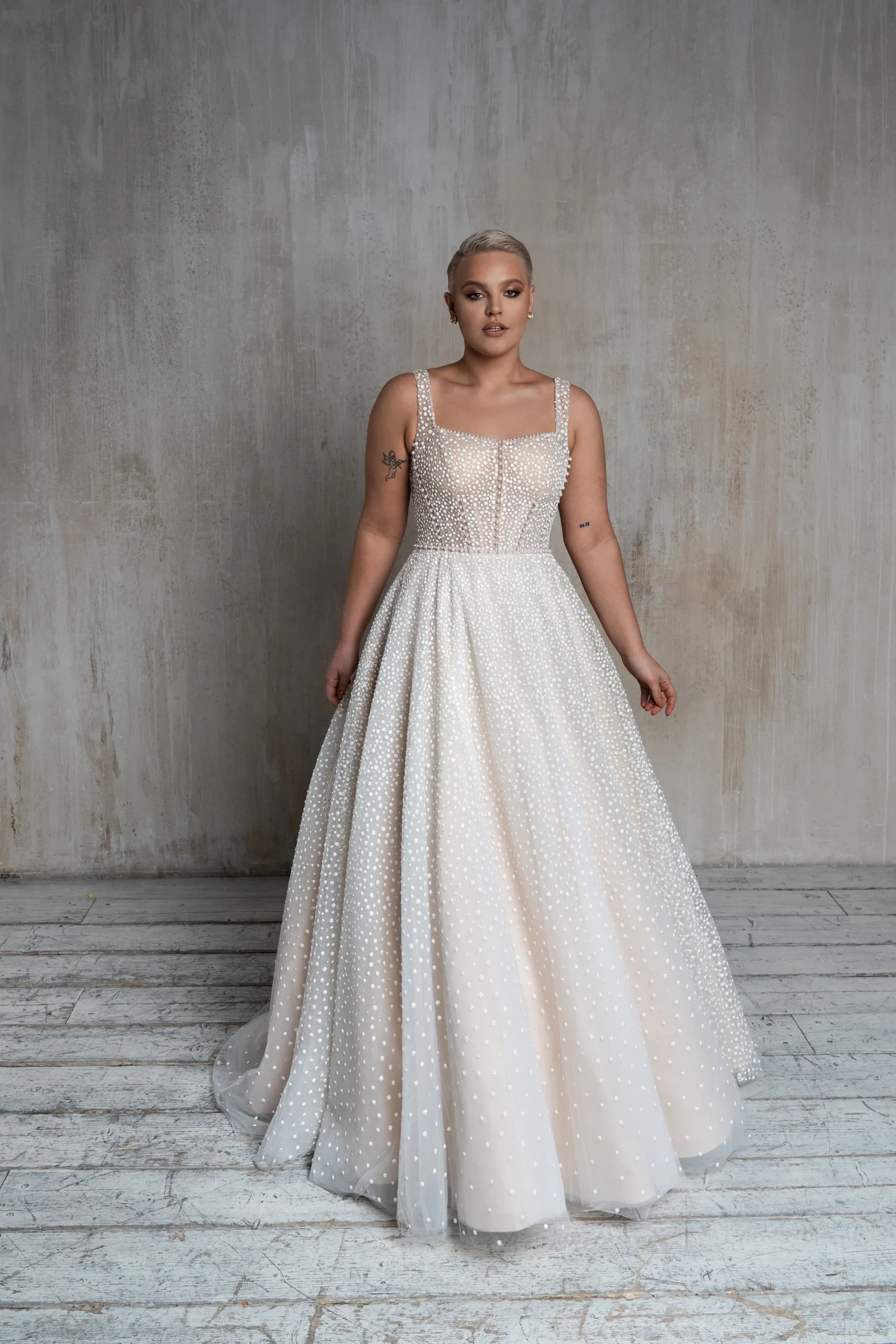 Robe de Mariée Grande Taille Félicie avec haut structuré et jupe évasée