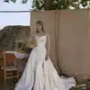 Robe de Mariée Manches Longues illusion avec jupe amovible