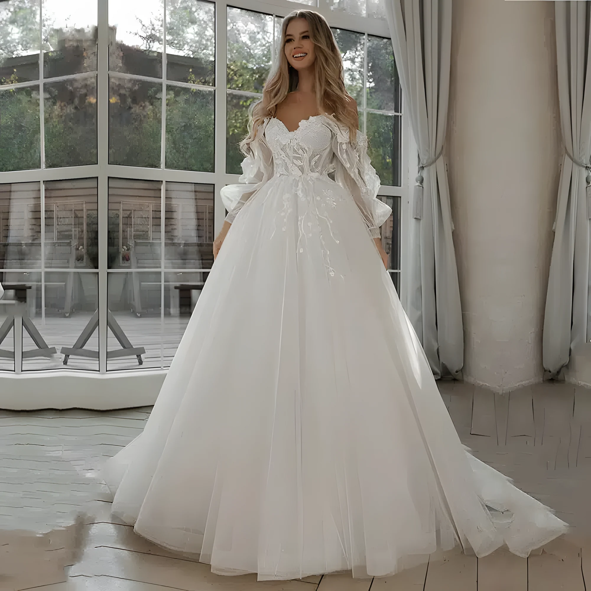 Robe de Mariée princesse bohème et romantique en tulle et dentelle