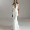 Robe de mariée sirène en satin avec attache cou