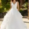 Robe de mariée romantique en taffetas évasé