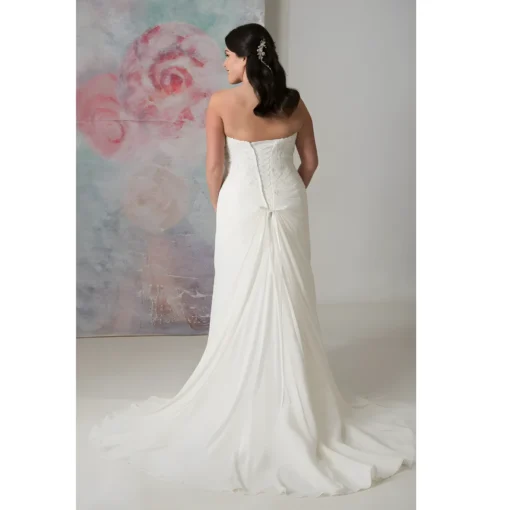 Robe de Mariage en grande taille avec dos nu et maintien élastique
