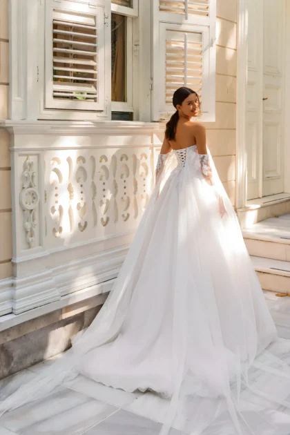 Robe de mariage de princesse dos dénudé