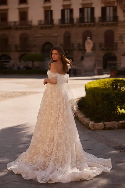 Robe de noces en dentelle avec dos nu