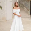 Robe de Mariée Vintage en crêpe inspiration années 50