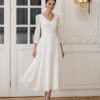 Robe de Mariée Rétro années 70 en mousseline légère