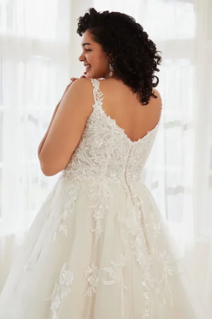 Robe de Mariage en Grande Taille en tulle et imprimés sur tissu