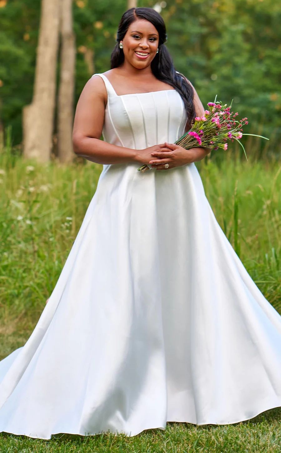 Robe de Mariage Grande Taille en satin pour mariage printemps