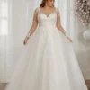 Robe de mariée grande taille parfaite pour les futures mariées à la recherche d’une tenue à la fois classique et sophistiquée.