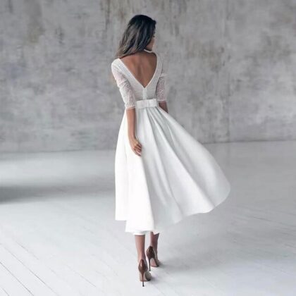 Robe de Noce dentelle et mousseline effet romantique assuré