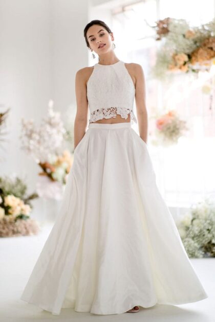 Robe de Mariée 2 pièces style bohème pour mariage d'été