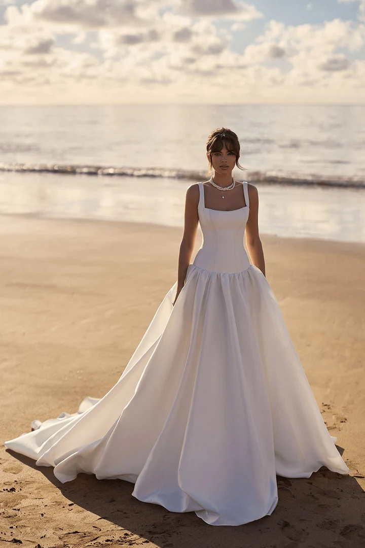 Robe de Noce style Princesse Romantique en Organza